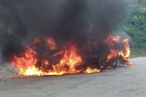 Bursa'da seyir halinde alev alev yandı