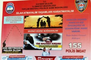 Silahlı magandalar i&ccedil;in uyarı afişi