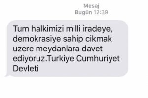 TCDEVLETI'nden SMS geldi!