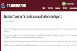 Trabzonspor'dan ter&ouml;r saldırısına lanet