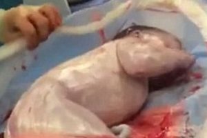 Bebek kendi elleriyle doğdu