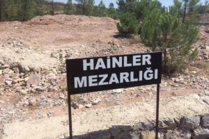 'Hainler Mezarlığı' tabelası kaldırıldı