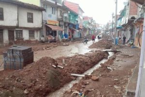 Ulubey'de sağanak yağmur, hayatı olumsuz etkiledi