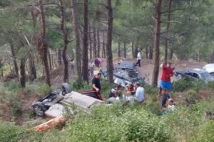 Piknik d&ouml;n&uuml;ş&uuml; u&ccedil;uruma yuvarlandılar