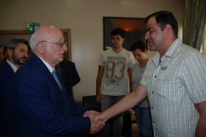 Gazi binbaşıyı Meclis Başkanı karşıladı