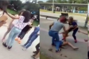 Bursa'da tekme tokat kız kavgası kamerada