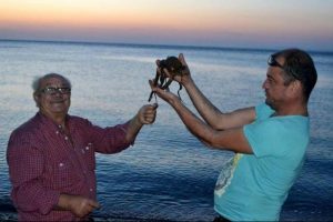 Oltasına ahtapot takıldı