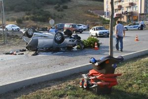 Samsun'da otomobil takla attı: 1 yaralı
