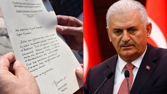 Başbakan'dan şehit ailelerine el yazısıyla mektup