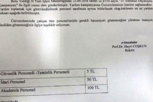 Rekt&ouml;rden 15 Temmuz tarifesi: 5 TL'den 100 TL'ye kadar...