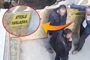 Doğalgaz hattı &ccedil;alışmasında sigara i&ccedil;en iş&ccedil;iler mobesede