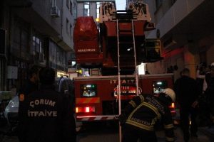 Prizde takılı matkap yangın &ccedil;ıkardı