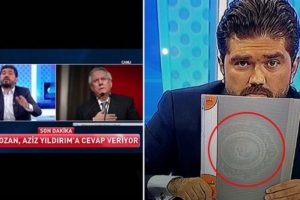 Rasim Ozan K&uuml;tahyalı Aziz Yıldırım'ı "MİT dosyası" g&ouml;stererek tehdit etti