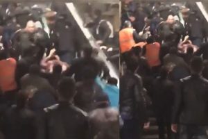 Napoli taraftarları metroyu birbirine kattı!