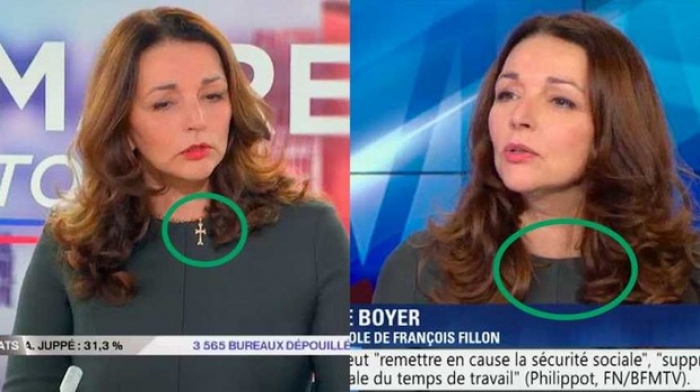 Fransız vekil tepkiler &uuml;zerine ha&ccedil;lı kolyeyi &ccedil;ıkardı