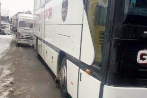 Gaziantepspor kafilesi karda mahsur kaldı