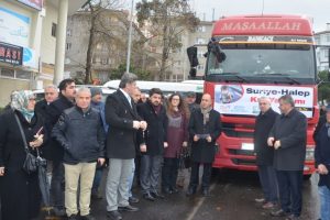 Bursa Mudanya'dan Haleplilere yardım tırı