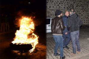 Lastik yakan muhtar g&ouml;zaltına alındı