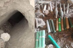 Evin altındaki t&uuml;nelden silah ve m&uuml;himmat &ccedil;ıktı