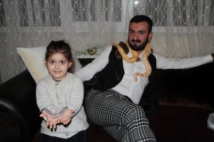 Yılan korkusunu yılan besleyerek yenmeye &ccedil;alışıyor