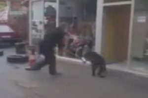 Sokak k&ouml;peklerine dayak kamerada!