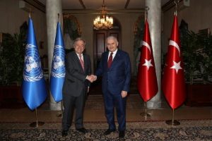Başbakan Yıldırım BM Genel Sekreteri Guterres ile g&ouml;r&uuml;şt&uuml;