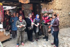 Bursa'da jandarma kadınlar g&uuml;n&uuml;nde karanfil dağıttı