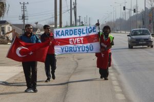 Kardeşliğe Evet Y&uuml;r&uuml;y&uuml;ş&uuml; başlatan ekip Bursa'ya ulaştı