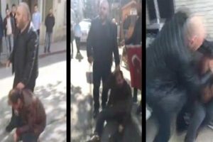 Eski polisi sokak ortasında bu hale getirdiler