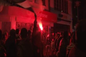 Beşiktaşlı taraftarların &ccedil;eyrek final coşkusu