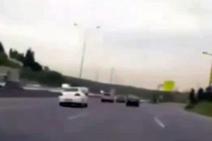 Trafik magandasının &ouml;l&uuml;mle oyunu kamerada