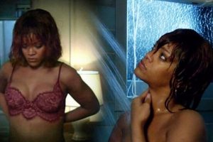 Rihanna efsane duş sahnesi için kamera karşısında