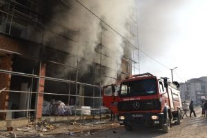 Bursa'da inşaatta yangın