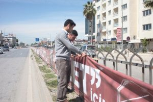 Tam 2 kilometrelik 'evet' pankartı