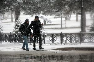 Erzurum ve Erzincan'a lapa lapa kar yağdı
