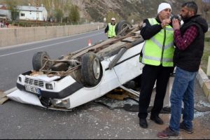 Takla atan ara&ccedil;tan yara almadan kurtuldu