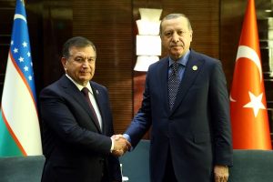 Erdoğan, &Ouml;zbekistan Devlet Başkanı Mirziyoyev ile g&ouml;r&uuml;şt&uuml;