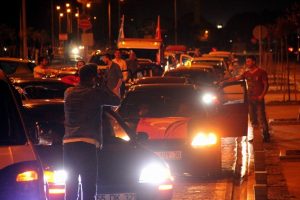 Samsun'da şehitlere saygı ve ter&ouml;re lanet konvoyu