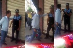 Seyyar satıcı zabıtaya bı&ccedil;ak &ccedil;ekti