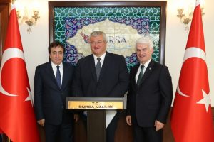 Bursa Valisi K&uuml;&ccedil;&uuml;k, Ukrayna Ankara B&uuml;y&uuml;kel&ccedil;isi'ni ağırladı