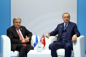 Cumhurbaşkanı Erdoğan Guterres ve Abe ile g&ouml;r&uuml;şt&uuml;