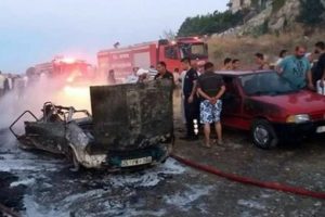 Helyum gazı patladı, 5 ara&ccedil; yandı