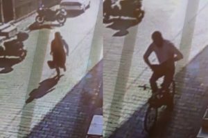 Bisikletli kapka&ccedil;&ccedil;ı &ouml;nce kameraya sonra polise yakalandı