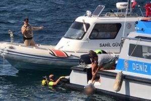 &Ccedil;anakkale'de iskeleden denize d&uuml;şen kişi hayata d&ouml;nd&uuml;r&uuml;ld&uuml;