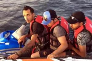 Bodrum'da jet-ski ile umuda yolculuk sahil g&uuml;venliğe takıldı