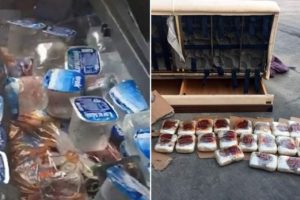 Otob&uuml;s&uuml;n buzdolabından uyuşturucu &ccedil;ıktı
