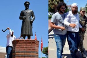 Atat&uuml;rk heykeline saldıran kişi tutuklandı