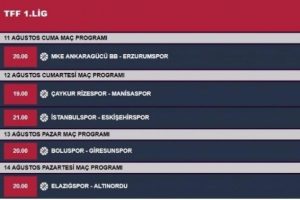 TFF 1.Lig ilk hafta canlı yayın programı belli oldu