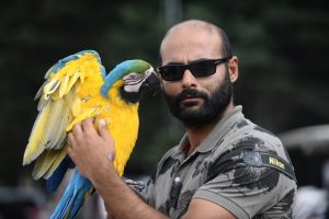 Bursa Uludağ'da papağanla fotoğraf &ccedil;ekilmek i&ccedil;in sıraya girdiler