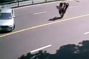 Sert fren yapan motosiklet takla attı